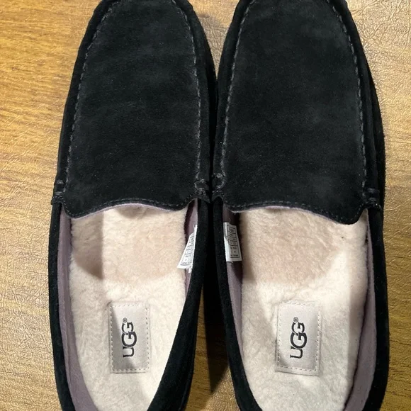 UGG Men's Adler Black Suede Slip-Ons - Picture 1 of 13